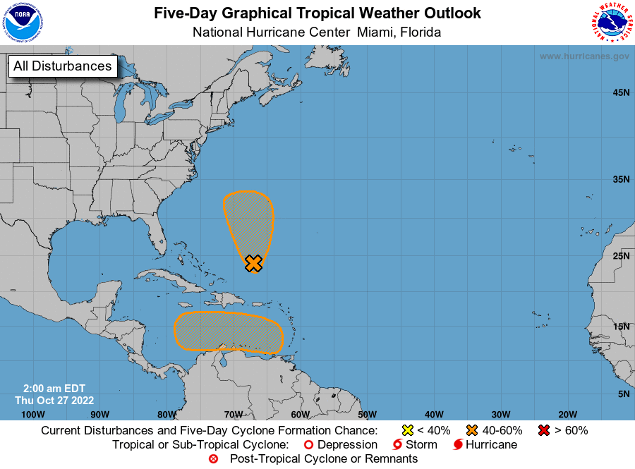 Tropical update: Two disturbances could develop into named storms – The Washington Post