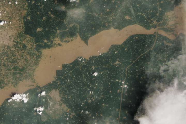 Flooding Along the Sutlej River in Punjab