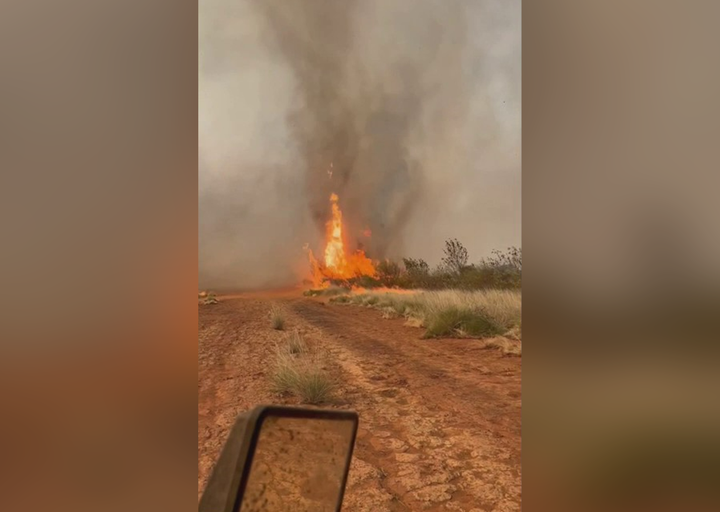 Watch as massive ‘firenado’ whips across burning Australian farmland