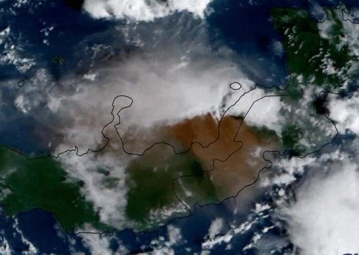 Volcanic eruption in Papua New Guinea visible from space