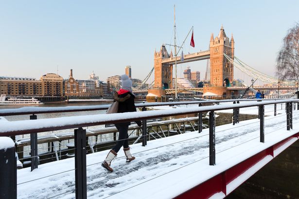 One corner of London set for a white Christmas as snow finally forecast