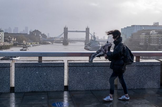 Grim London weather kicks off 2024 with howling wind and lashing rain as yellow warnings issued