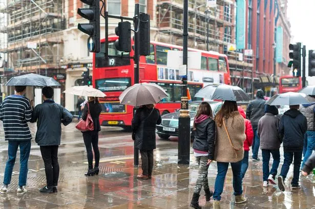 Grim London weather map shows torrential downpour in the middle of July