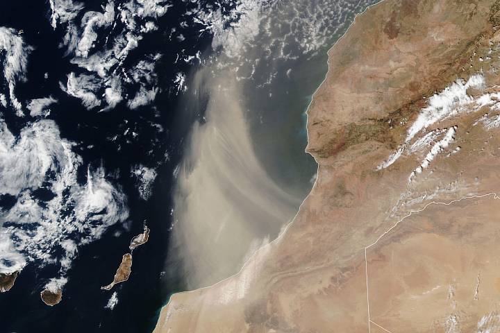 Dust Pours Off the Moroccan Coast