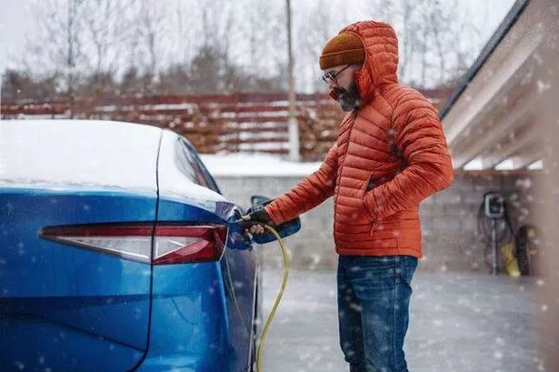 Weather warning for electric car owners driving in cold and snow