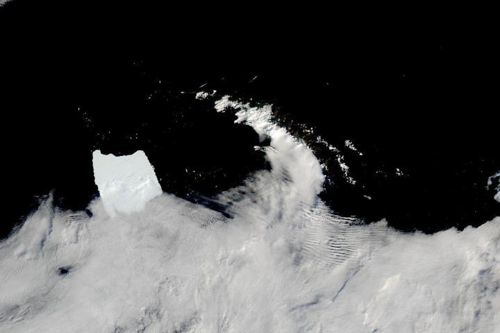 Iceberg Grinds to a Stop off South Georgia Island