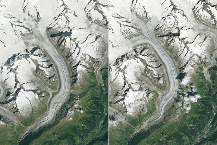 Glacial Losses in the Swiss Alps