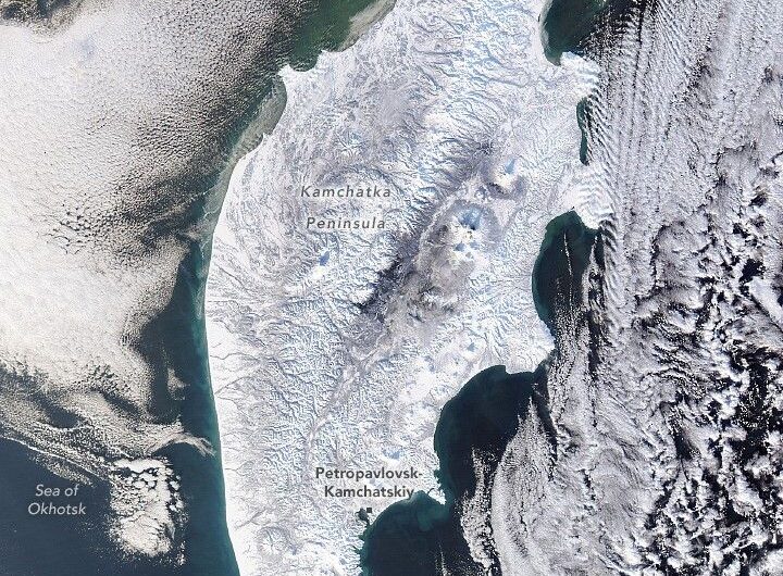 Snow Buries Kamchatka