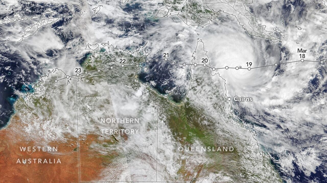 Tropical Cyclone Narelle Crosses Australia